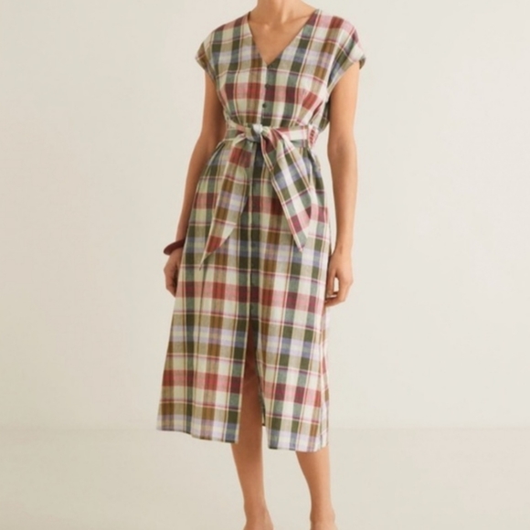 Mango Dresses & Skirts - Mango midi dress in linen size 8